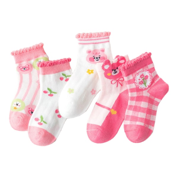 5 Par Baby Girls Pojkar Bomullsstrumpor Princess Dress Sockor För