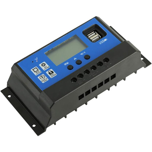 40A 12V 24V Automatisk Solcellsladdningsregulator PWM LCD Dubbel USB 5V Utmatning Solpanel Fotovoltaisk Regulator