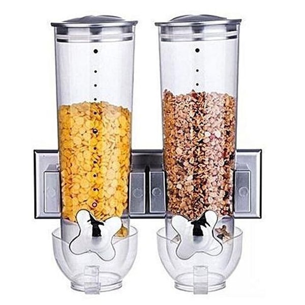 2-PACK Väggmonterad Dubbel Torr Flingdispenser, 1,4 liter