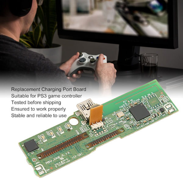 Laddningsport Docka för PS3 Spelkontroll, Flexkabel med Premium PCB-Material, Säkerställer Hållbarhet och Reparationslösningar för Skadade Moderkort