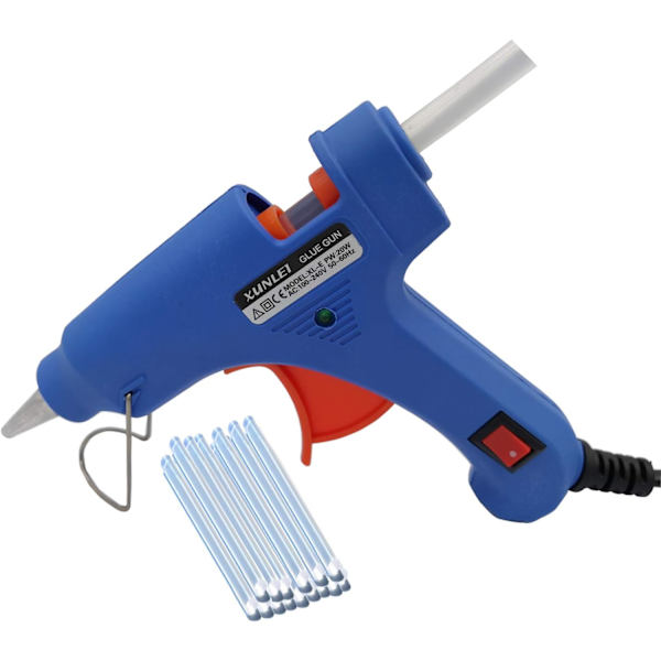 Mini limpistol 20W med 15 st 7mm limpinnar för DIY små hantverksprojekt, heminredning, bilbuckelreparation