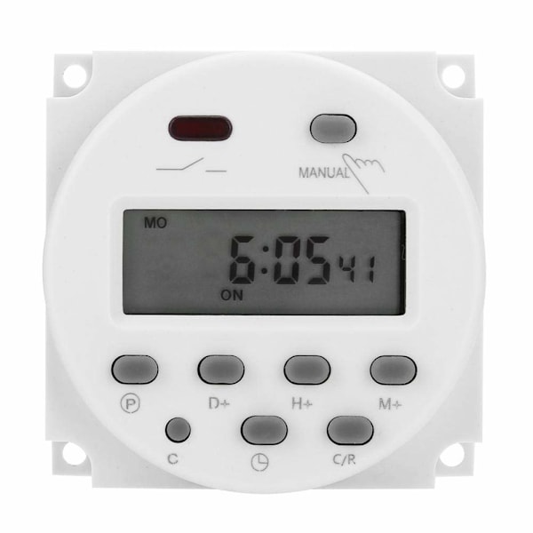 Veckovis Programmerbar Digital Timer, 12V DC Ingång, 16Amp Kapacitet Med Stor LCD-Display, Vattentätt Skydd För Utomhusbruk, Sparar Inställningar 60