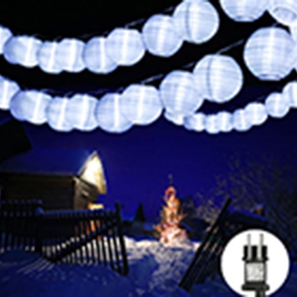 Qedertek Lyktor Solcell Utomhus 20 cm Solcell LED Lykta Vattentät Nylon Hängande Trädgårdslykta Solcellsbelysning för Trädgård, Gård, Uteplats, Bröllop,