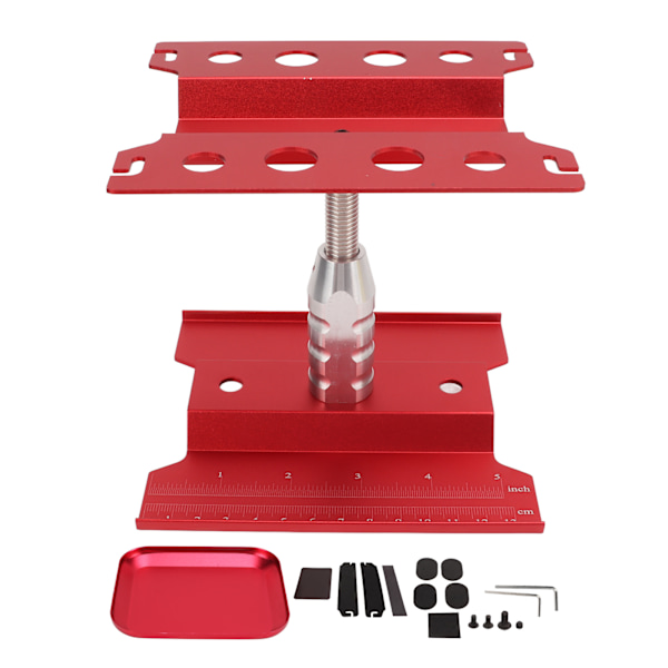 Fjärrkontrollbil Reparationsstation och Skruvplatta Set för 1/8 1/10 1/12 1/16 Skala RC Bilar Röd