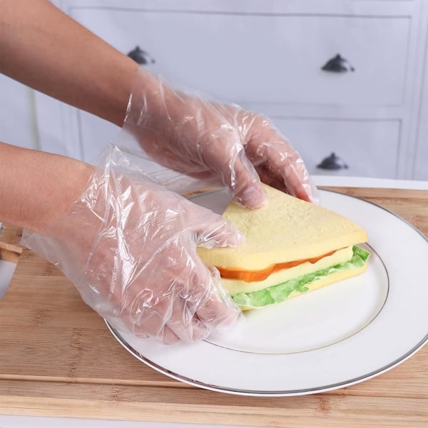 Handskar med ambidextriös design, latexfria för allergikänsliga användare, idealiska för matberedning och hantering