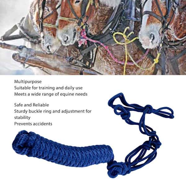 Repgrimma Multi Knutar Justerbar Säker Slitstark Vävning Hästgrimma för Träning Daglig Blå