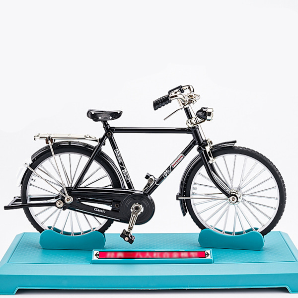 Simulering 1:8 Monterbar 28-ekrad cykelmodell i legering, klassisk retro roterande barnleksaksornament