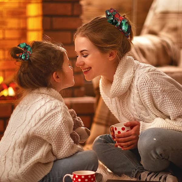 Julescrunchies til hår Scrunchie Holder Hestehale Elastikker Hårbånd Bløde Søde Scrunchy Pakke til Piger style 2