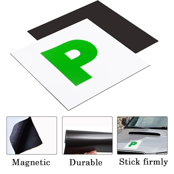 2 st P-skyltar Magnetiska Gröna, P-skyltar Ny Förare, P-skyltar Magnetiska, Ny Förare Bilsticker, Fullt Magnetiska Gröna P-skyltar för Ny Förare