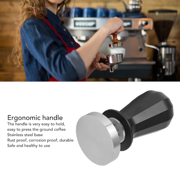 Kaffe Tamper Flat Tamper 304 Rostfritt Stål Bas Pulver Hammare 30lb Konstant Tryck för Kaffe Tillbehör 58mm