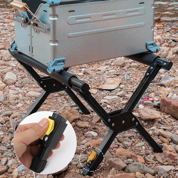 Fällbar kylställningsram i aluminiumlegering, justerbar, hopfällbar, bärbar, för utomhuscamping, islåda, stativhållare, svart