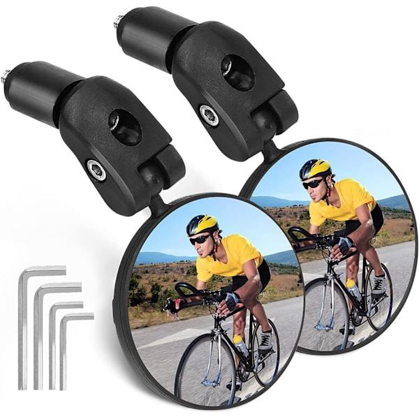 2-pack 360° cykelspegel backspeglar, universell säker backspegel för 17,4 mm - 22 mm, robust, skruvmonterad spegel, cykelstyre