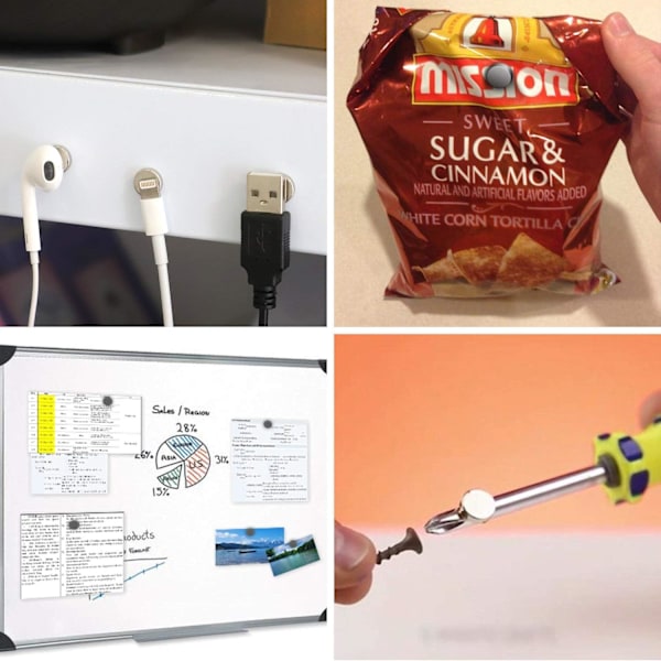 Multifunktionella Magneter, Skivformad Magnet med Högkvalitativ Neodymbeläggning, 100 st Runda Magneter för Kylskåp Whiteboard Anslagstavla Magnetisk