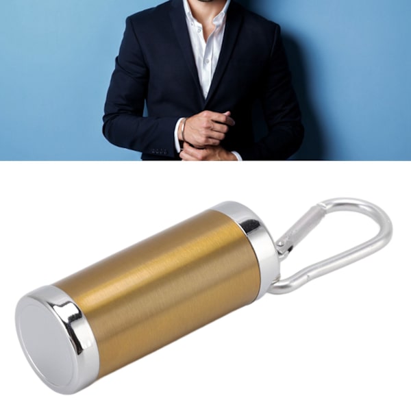 Bärbar askkopp i rostfritt stål, brandsäker spänndesign, utsökt utseende, mini askkopp nyckelring för bil, kontor, guld