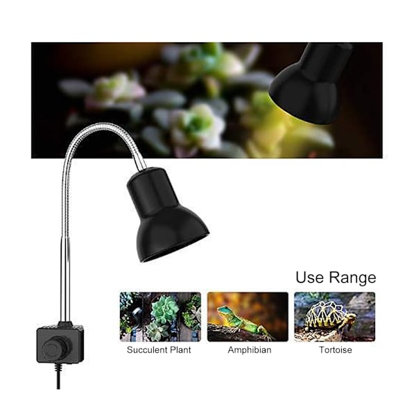 25W Reptilvärmelampa Klämma Ljus Set 360 Graders Rotation Justerbar Metall Glas UVB/UVAEU Plugg 220V