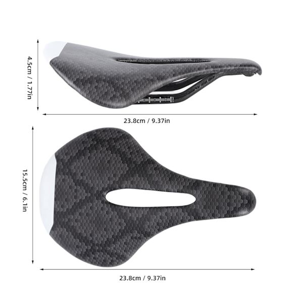 Sadel för racercykel i kolfiber, ultralätt, slitstark, stereogelstruktur, ihålig design, grå