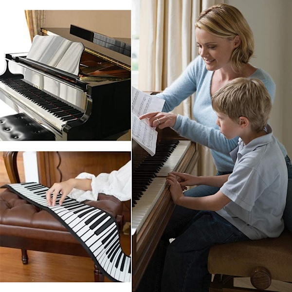 Piano Keyboard Assistant för 88 Tangenter, Nybörjarguide till Notidentifiering med Silikonetiketter och Vattentät Design