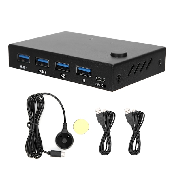 Effektiv USB-switch för två datorer, stabil överföring & dataöverföring, Plug and Play, öka arbetseffektiviteten för kontor och hemmabruk, flera