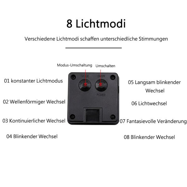 50 LED Solcellslampor Solcellslampor Utomhus 7 m 8 Lägen Belysning Solcellslampor med Vattentät Ljussensor Kristallkula Varmvit Solcellslampa Dekoration