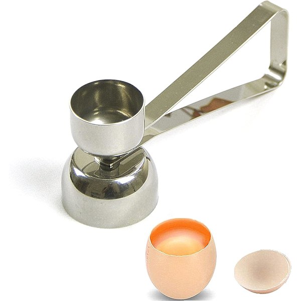 Mångsidig Äggknäckare, Äggöppnare i Rostfritt Stål, Äggskalskniv, Köksredskap, Kraftig Kniv, Perfekt Cirkel, Lätt att Rengöra, Hygienisk,