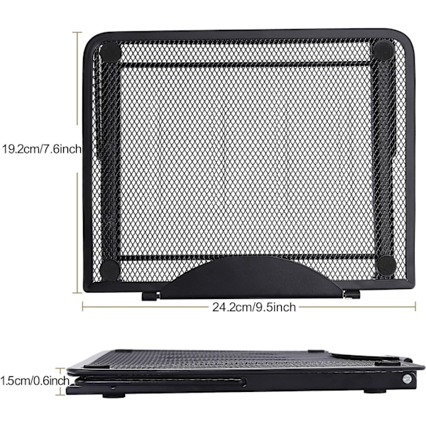 Flerfunktionsställ för bärbar dator Ventilerat rostfritt stål Justerbart Ergonomiskt Lättviktsställ för bärbar dator för MacBook Air Svart