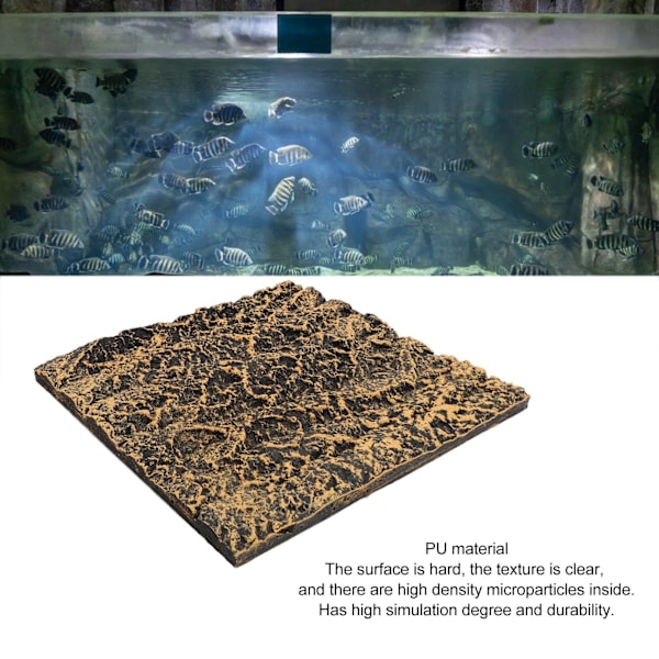 Rock Terrarium Bakgrund Hög Simulering Klar Textur PU Reptil Tank Bakgrund Skiva Habitat Klätterbräda Dekoration 27x26.8cm / 10.63x10.55in