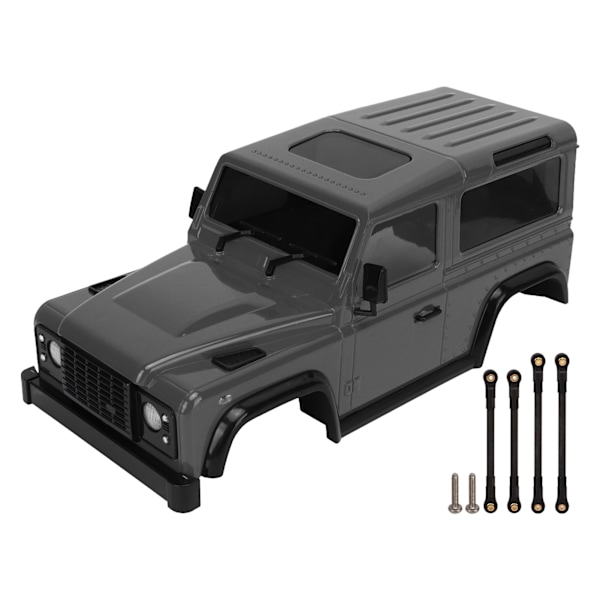 RC-bilkaross med dragstång 144 mm hjulbas RC-bilskal reservdelar för 1/16 1/24 klätterbil grå