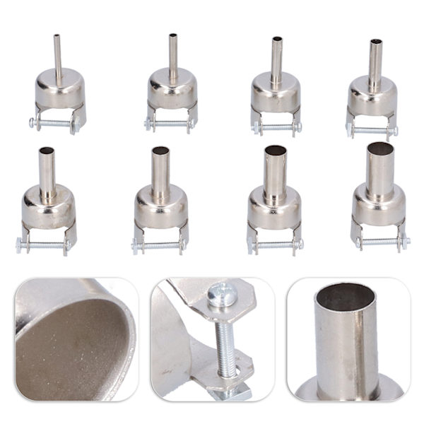 8-pack Munstycken för varmluftspistol 850 Lödning Avlödningsstation 3mm/4mm/5mm/6mm/7mm/8mm/10mm/12mm