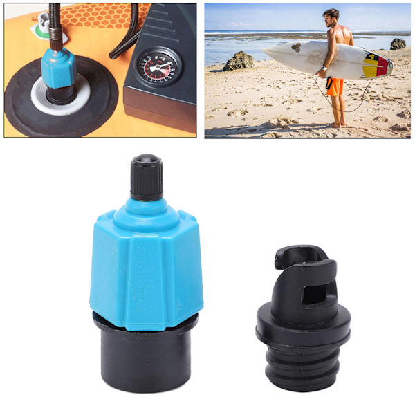 Adapter för luftventil till paddelbräda, kajak, surfbräda, luftventilskonverter, elektrisk luftpump för bil, uppblåsningsadapter (kontakt 2), blå