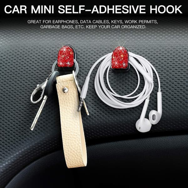 4 kpl Mini Bling Crystal -autokoukut, monitoiminen säilytys