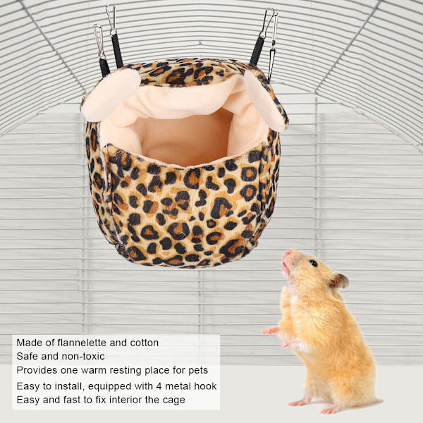 Hamster hängande bo, tjockna socker segelflygplan varm vila lek bomullshus (leopard)