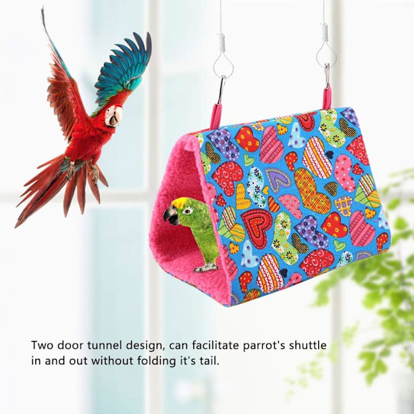 Avian Sanctuary, Färgglad Attraktiv Varm Hydda För Enkel Användning, Husdjurssäker, Slitstarka Material, Giftfri Hängande Grott-Tält, Fågelsäker Design Med Två Dörrar