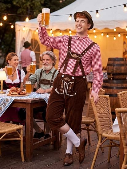 Herreoveralls - skjorter, ølfestkostumer - velegnet til voksne ølfestfester (ekskl. hatte) stye 4 Size M