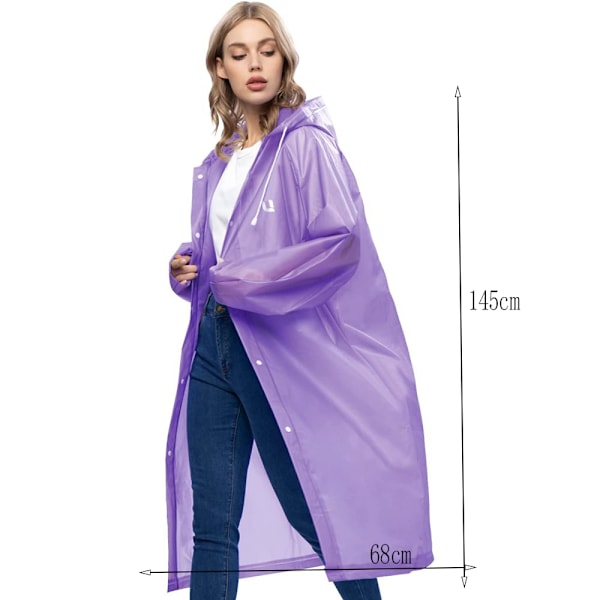 UNIQUEBELLA Regnrock EVA Rese Transparent Regnponcho Regntillbehör för Män och Kvinnor Regnkläder Regnkappa Regnjacka Vattentät för Vandring