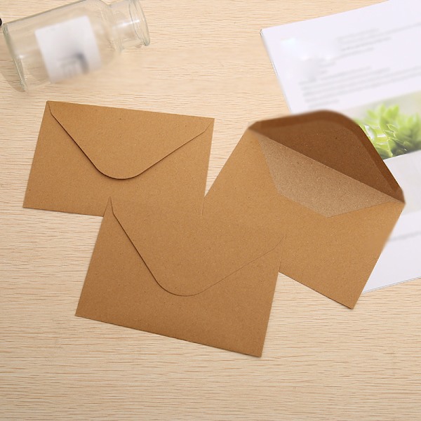 Presentkort Kuvert, Återvunnet Papper Bulk Kuvert, Utskrivbara Vykort för Bröllop, 11,4 x 16,2 Cm, Kraftpapper Kuvert, Naturligt Lim, Extra