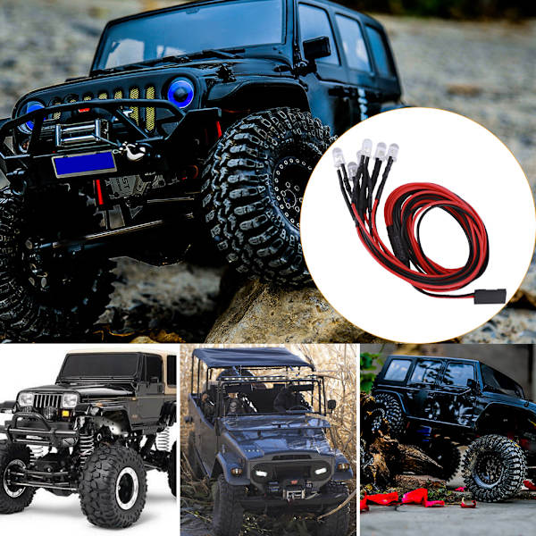 LED-takbagagehållare lampa fyrkantig lampskärm passar för Trx4/SCX10 II 90046 90047 1/10 RC-bil 6LED