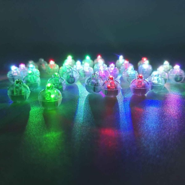 100 st Flerfärgade LED-ballonglampor, Blinkande Runda Mini Tiny Led-ljus för Ballong Påskägg Pumpa, Födelsedagsfest Bröllop Halloween Jul