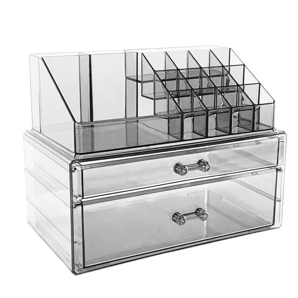 Akryl Makeup Opbevaringsboks til Kommode, Multifunktionel Makeup Opbevaring Stor Akryl Makeup Organizer med Flere Lag, Moderne Mode