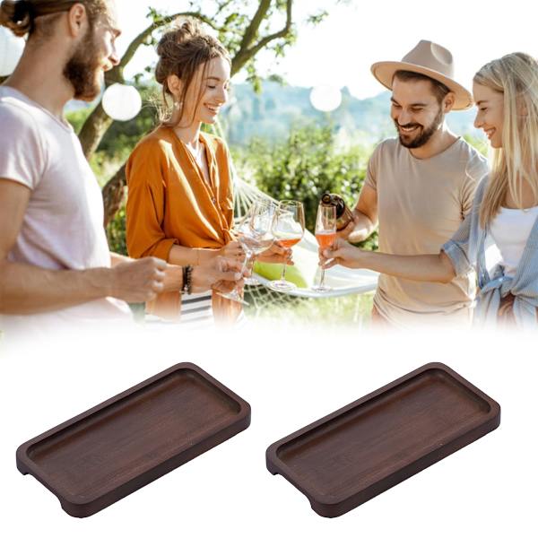 Kaffe-bricka i bambu, japansk tebricka, fruktfat för hushåll, soffbord, stor