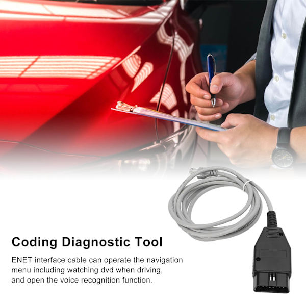 Grå ENET-gränssnittskabel OBD2 Programmeringskabel Bildiagnostiskt Verktyg Ersättning för F-serien 1-serien 3-serien 5-serien 7-serien GT X3