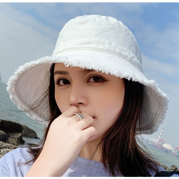 Damer sol hink hatt bomull hatt tonåring flicka bred brätte diskett sommar strand hatt