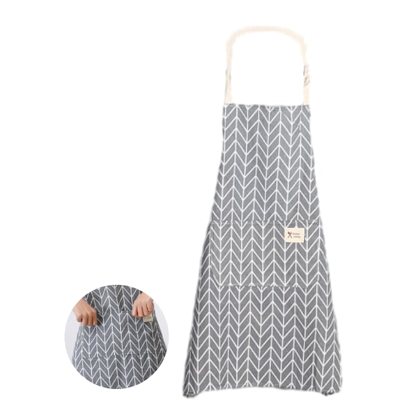 Justerbar förkläde med fickor, Unisex köksskydd, lätt att torka av, kockförkläde, för kvinnor, män, vuxna, hem, disk, kök, restaurang