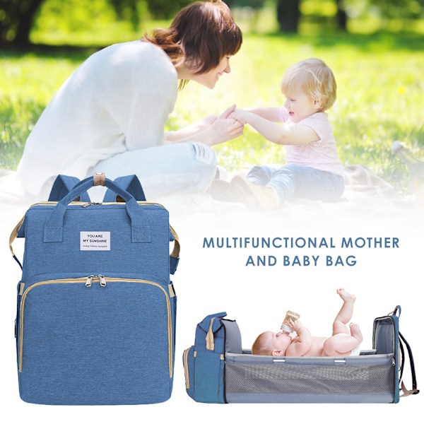 Multifunktionell Blöjväskans Portable Vikbar Baby Resa Stor Ryggsäck Baby Blöjbyta Bordspads