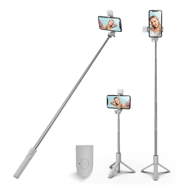 Upplyst Selfie Stick-stativ, avtagbar Bluetooth fjärrkontroll,