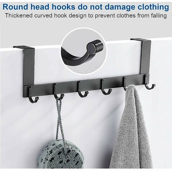 Universal Design Klädkrok i Rymdaluminium, Rostfritt Material Kraftig Aluminium Vattentät Robust Klädkrok För Tjocka Dörrar (4-4,5cm), Tyst