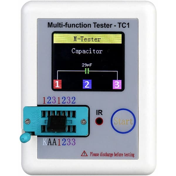 Bærbar kredsløbstester med TFT-baggrundsbelysning, multifunktionel tester til diode triode kondensator, ideel til elektronikentusiaster til at teste modstande,