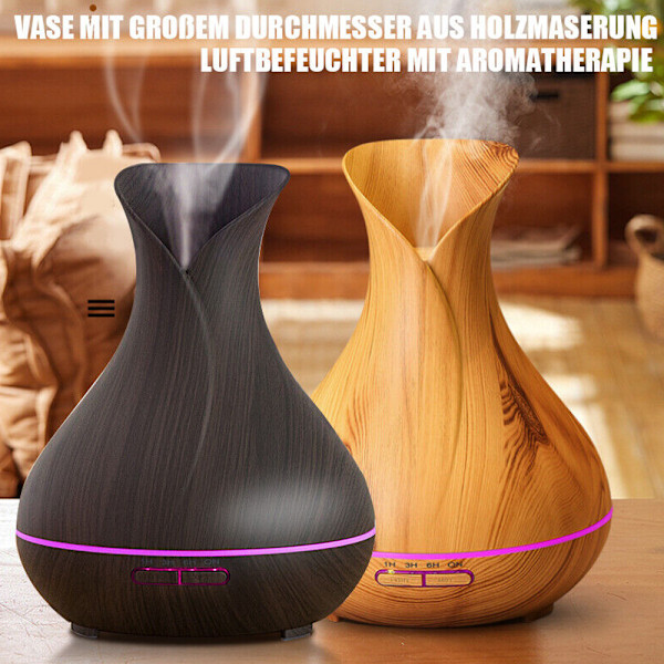 Aromaterapidiffusorer, Träkornsdesign För Heminredning, Automatisk Avstängning Säkerställer Säkerhet, Stämningsfulla LED-lampor Ger En Touch Av Elegans