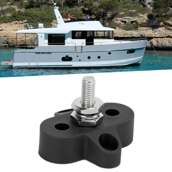 DC 48V M6 Tung Batterifördelningsklämma Kopplingsplint för Bil Marin Trailer Husvagn Båt Svart