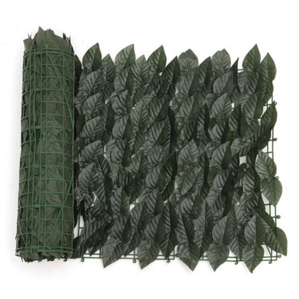 0,5x3m Konstgjord insynsskydd Häck Ivy Leaf Sekretessstaket Skärm Häck Dekorpaneler Utomhusträdgård (Grön C)
