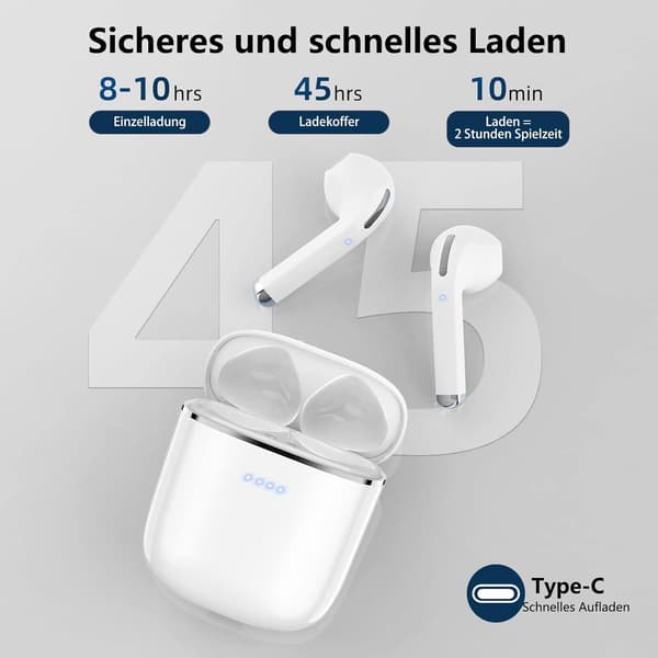 Bluetooth-ørepropper med mikrofon, lette og vanntette, tilbyr Hi-Fi-lyd for ethvert eventyr